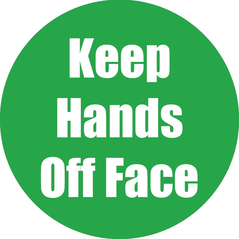 Keep Hands Off Face Non-Slip Floor Stickers Green 5 Pack