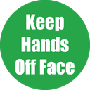 Keep Hands Off Face Non-Slip Floor Stickers Green 5 Pack