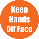 Keep Hands Off Face Non-Slip Floor Stickers Orange 5 Pack