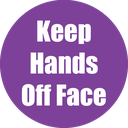 Keep Hands Off Face Non-Slip Floor Stickers Purple 5 Pack