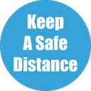 Keep Safe Distance Non-Slip Floor Stickers Cyan 5 Pack