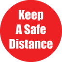 Keep Safe Distance Non-Slip Floor Stickers Red 5 Pack