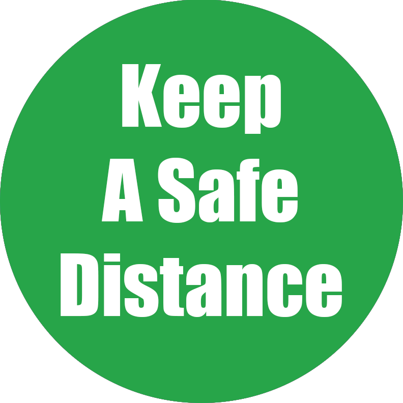Keep Safe Distance Non-Slip Floor Stickers Green 5 Pack