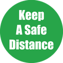 Keep Safe Distance Non-Slip Floor Stickers Green 5 Pack