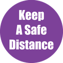 Keep Safe Distance Non-Slip Floor Sticker Purple 5 Pack
