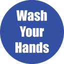 Wash Your Hands Non-Slip Floor Stickers Blue 5 Pack