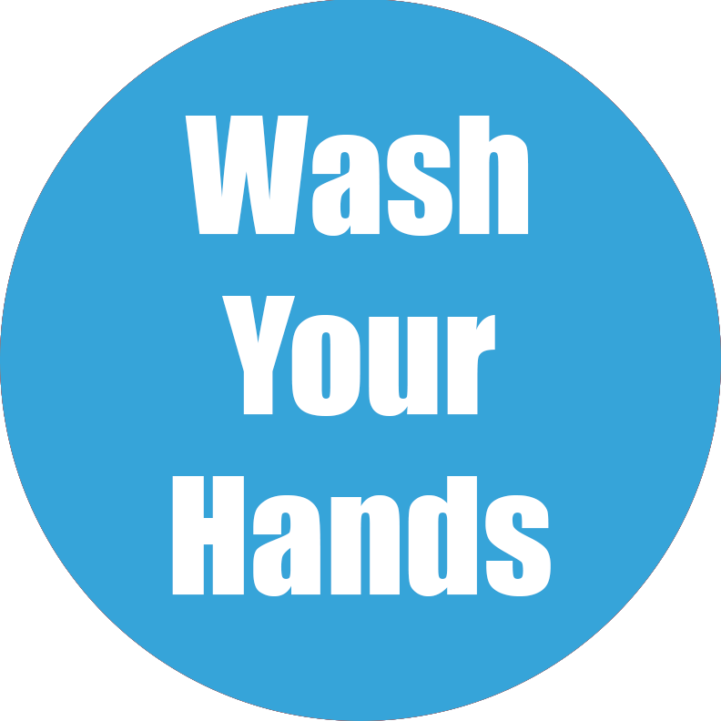 Wash Your Hands Non-Slip Floor Stickers Cyan 5 Pack
