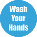 Wash Your Hands Non-Slip Floor Stickers Cyan 5 Pack