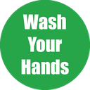 Wash Your Hands Non-Slip Floor Stickers Green 5 Pack