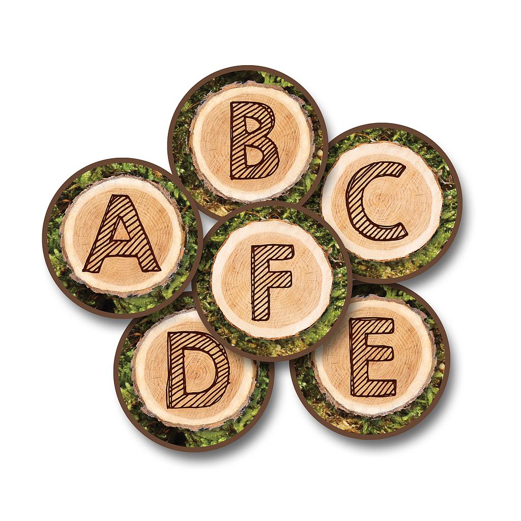 Alphabet Tree Rounds Seating Kit Set of 26, 12" Rounds