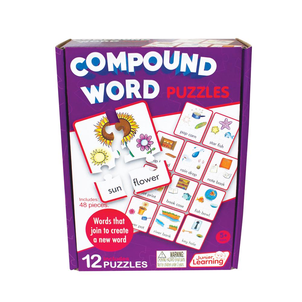 Junior Learning® Compound Word Puzzles, 48 pieces (12 puzzles)