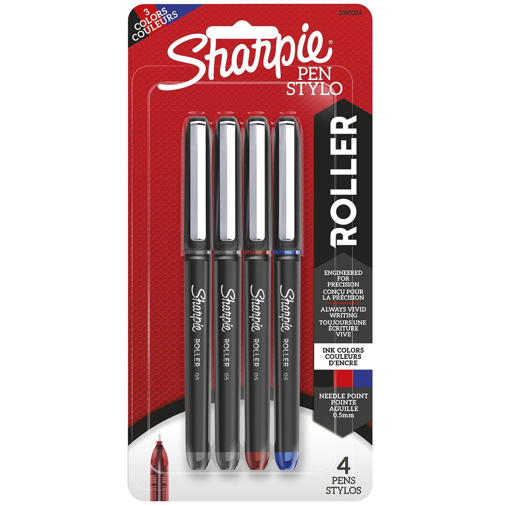 Sharpie® Roller Needle-Point Pens, Business Assortment, 4-Count,—, 4 pens 