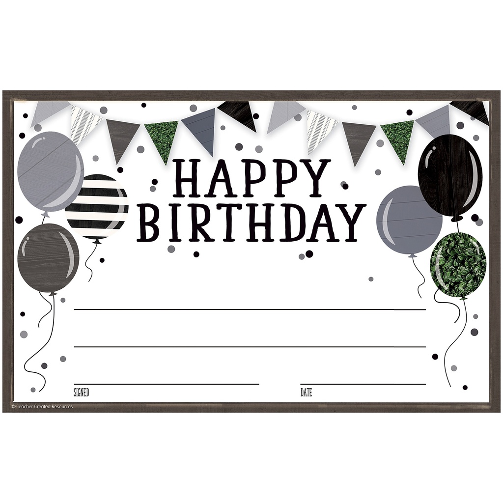Teacher Created Resources® Modern Farmhouse Happy Birthday Awards — 30/Pack