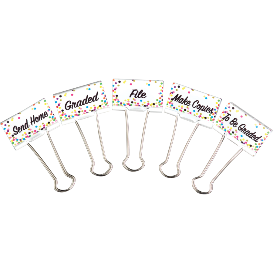 5ct Confetti Classroom Management Large Binder Clips
