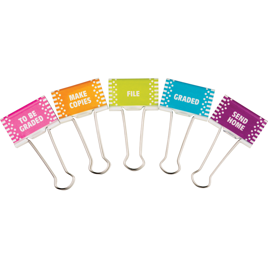 Teacher Created Resources® Classroom Management Large Binder Clips,2" clip width, 5 clips 