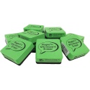 Charles Leonard® Magnetic Whiteboard Erasers — 2" × 2", green/black, 12-pack
