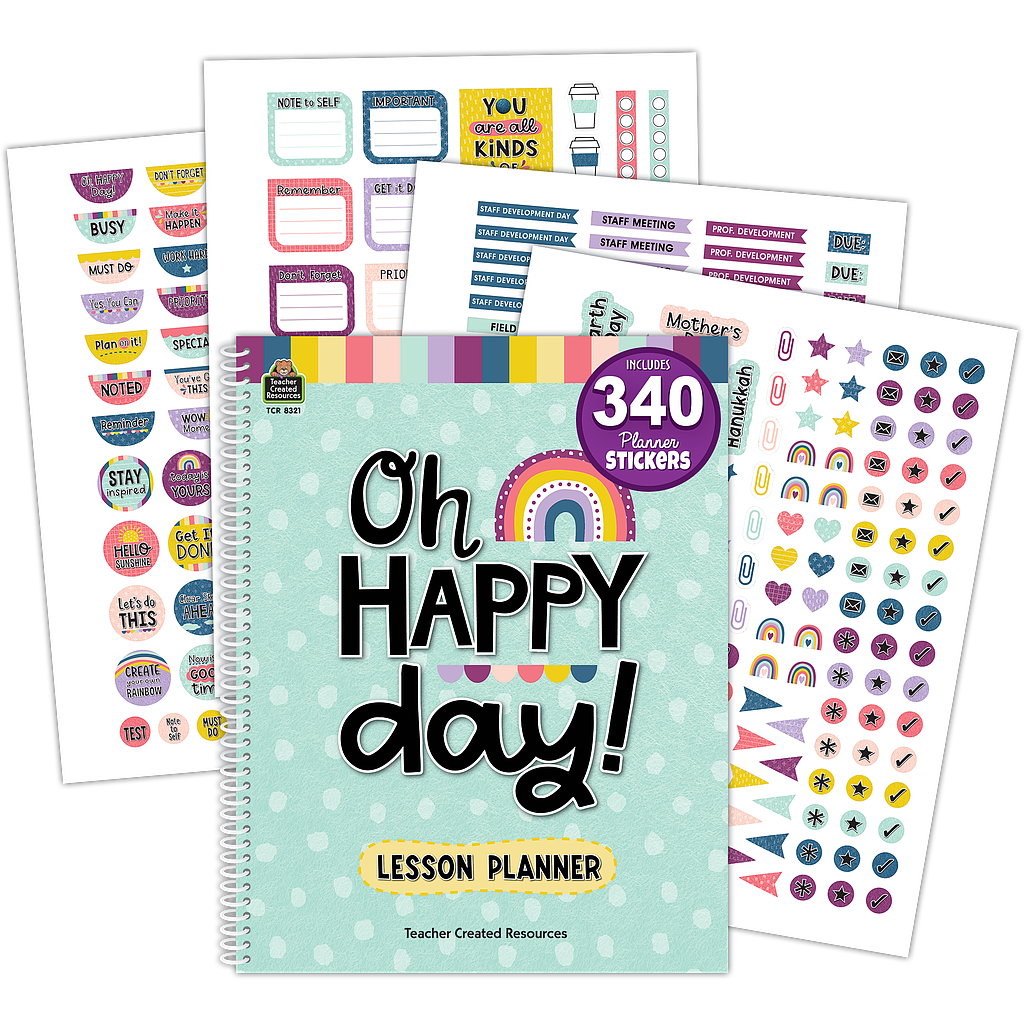 Teacher Created Resources® Oh Happy Day Lesson Planner — 112 Pages, 40‑Week Format
