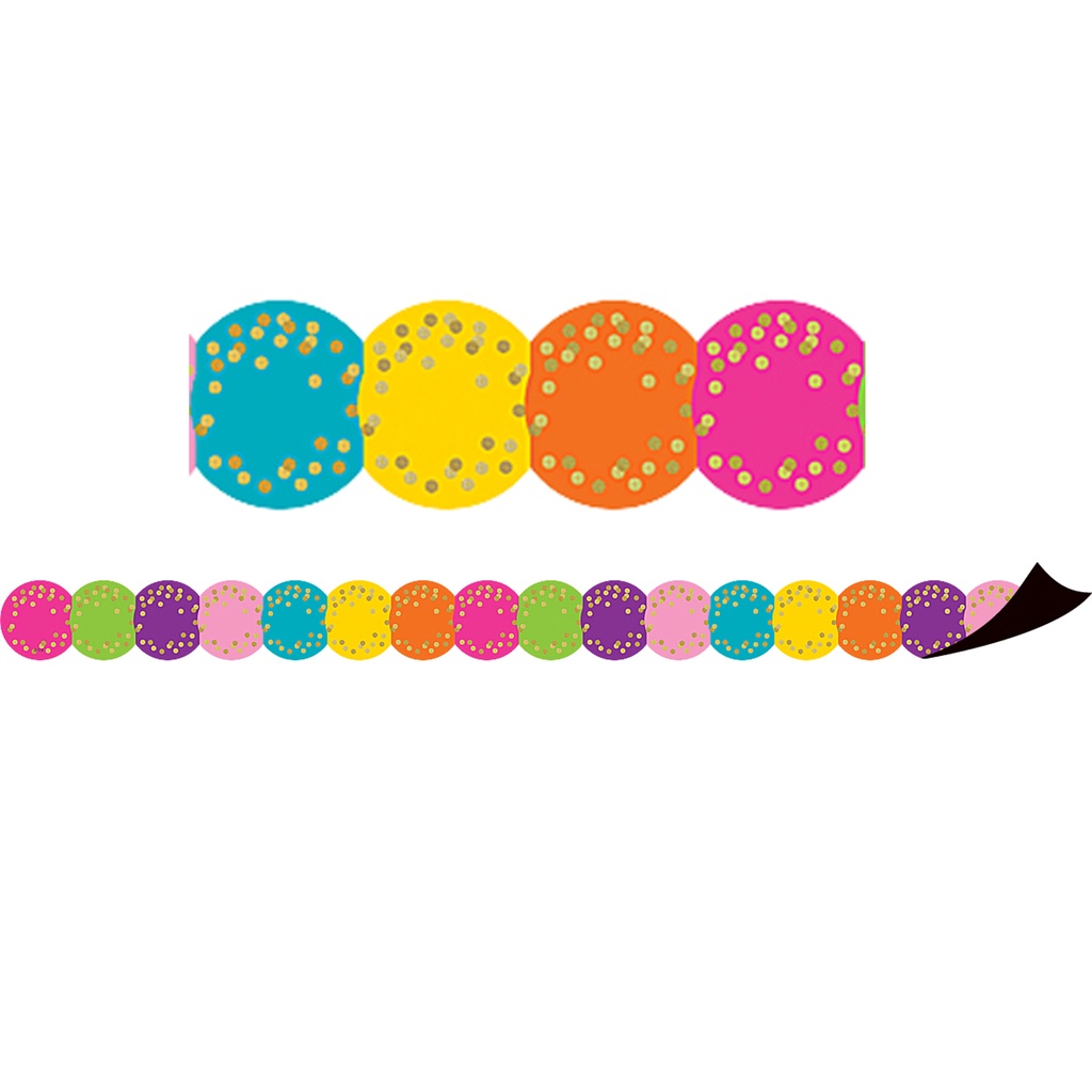 Teacher Created Resources® Confetti Circles Die-Cut Magnetic Border — Reusable Whiteboard Trim (24 ft)