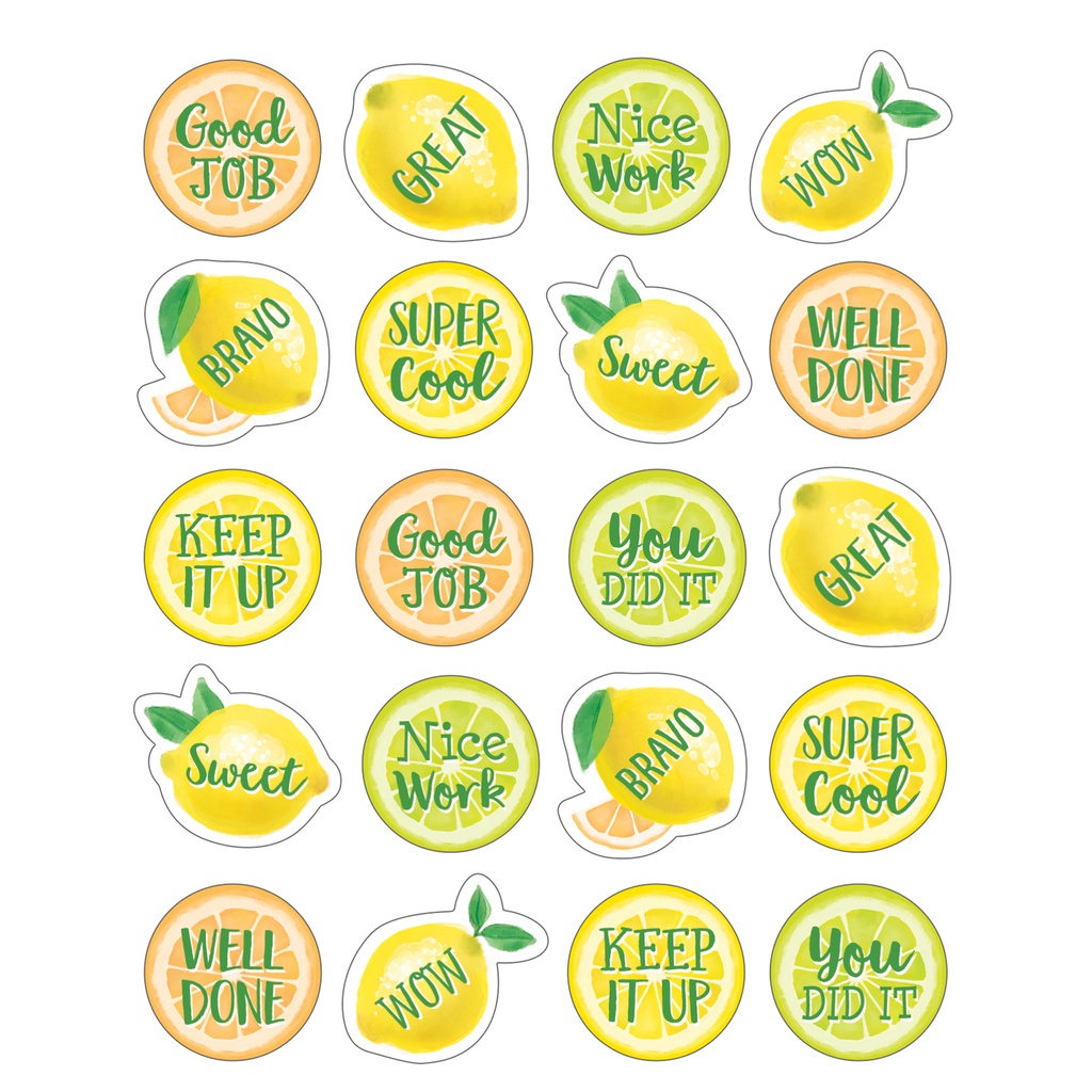 Teacher Created Resources® Lemon Zest Inspirational Stickers — Rewards & Classroom Incentives