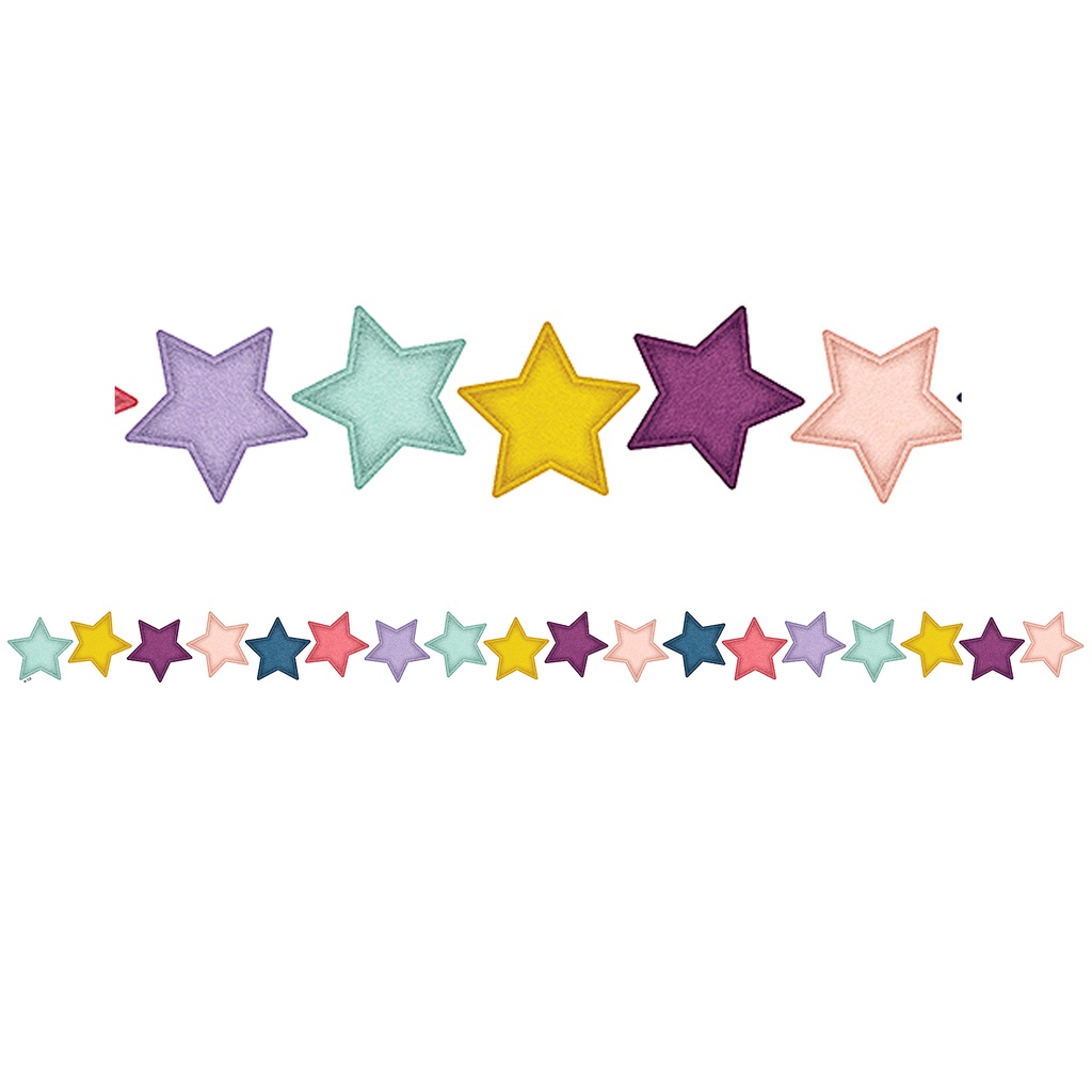 Teacher Created Resources® Oh Happy Day Stars Die-Cut Border Trim — 35 Feet — Star-themed die-cut border trim for bulletin boards and displays