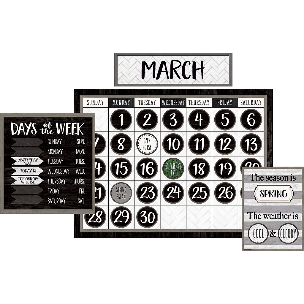 Modern Farmhouse Calendar Bulletin Board