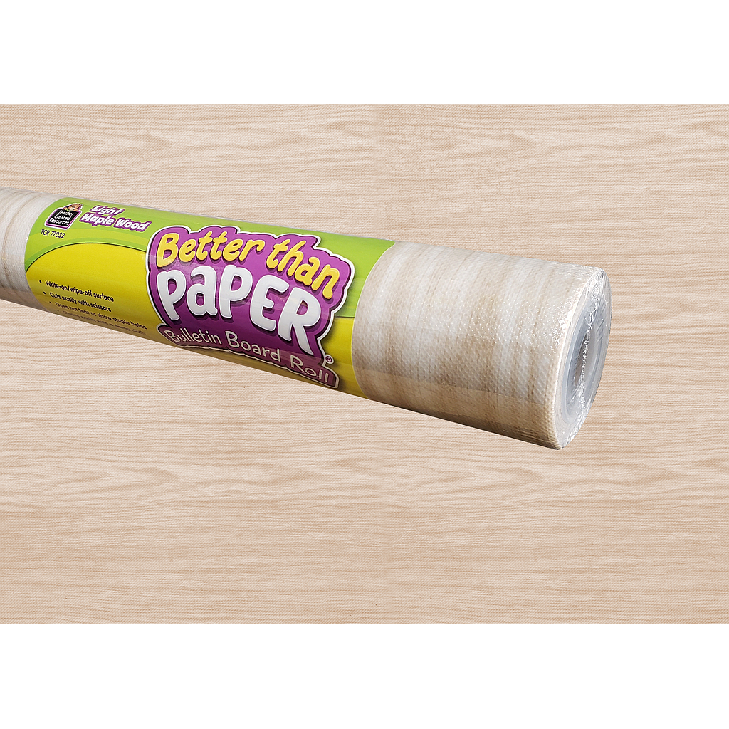Teacher Created Resources® Better Than Paper® Light Maple Wood  Bulletin Board Roll Pack of 4. Rolls measures 4' x 12'