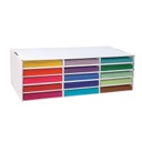 Classroom Keepers® Construction Paper Storage, 9" x 12", 15-Slot, White, 9-3/8" H x 29-1/4" W x 12-7/8" D, 15 slots 
