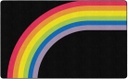 Hello Sunshine Rainbow On Black 5' X 7'6&quot; Rectangle Carpet
