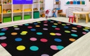 Just Teach Rainbow Polka Dots 7'6&quot; X 12' Rectangle Carpet