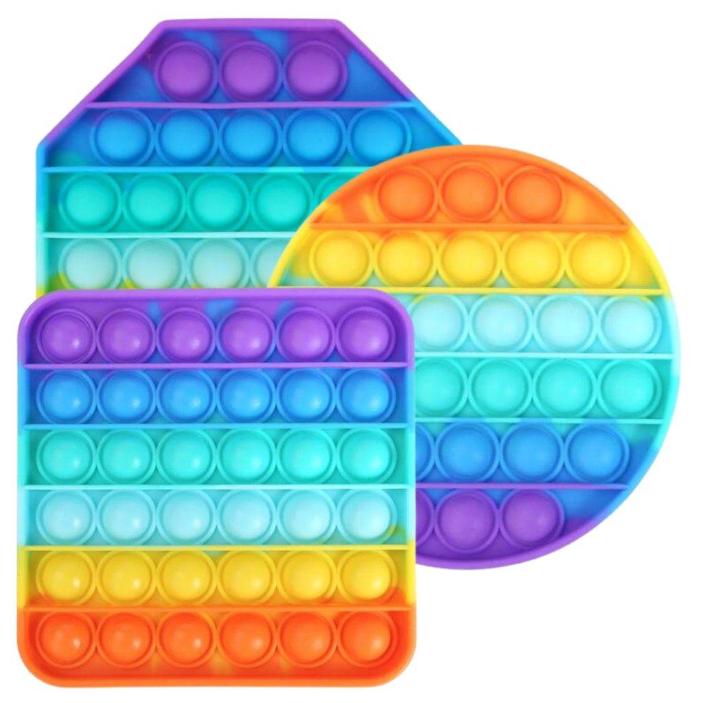 Pop It Fidget Rainbow Shapes - Set of 3
