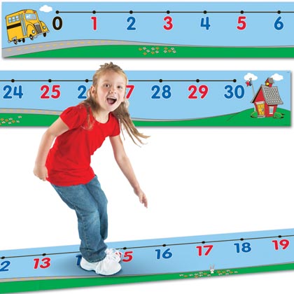 Learning Resources® 0 thru 30 Number Line Floor Mat,264" x 12" (22' x 1')