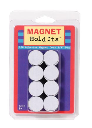 Dowling Magnets® Adhesive‑Back Magnetic Dots — 3/4", 100/Pack