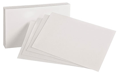 Oxford White Index Cards 3&quot; x 5&quot; Blank 10 pack