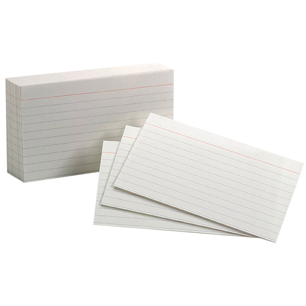 Oxford White Index Cards 3" x 5" Ruled 10 pack