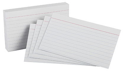 Oxford White Index Cards 5&quot; x 8&quot; Ruled 10 pack