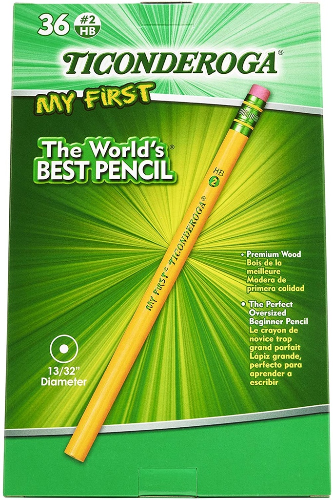 Ticonderoga® 36ct My First Ticonderoga Pencil W/Eraser Pack