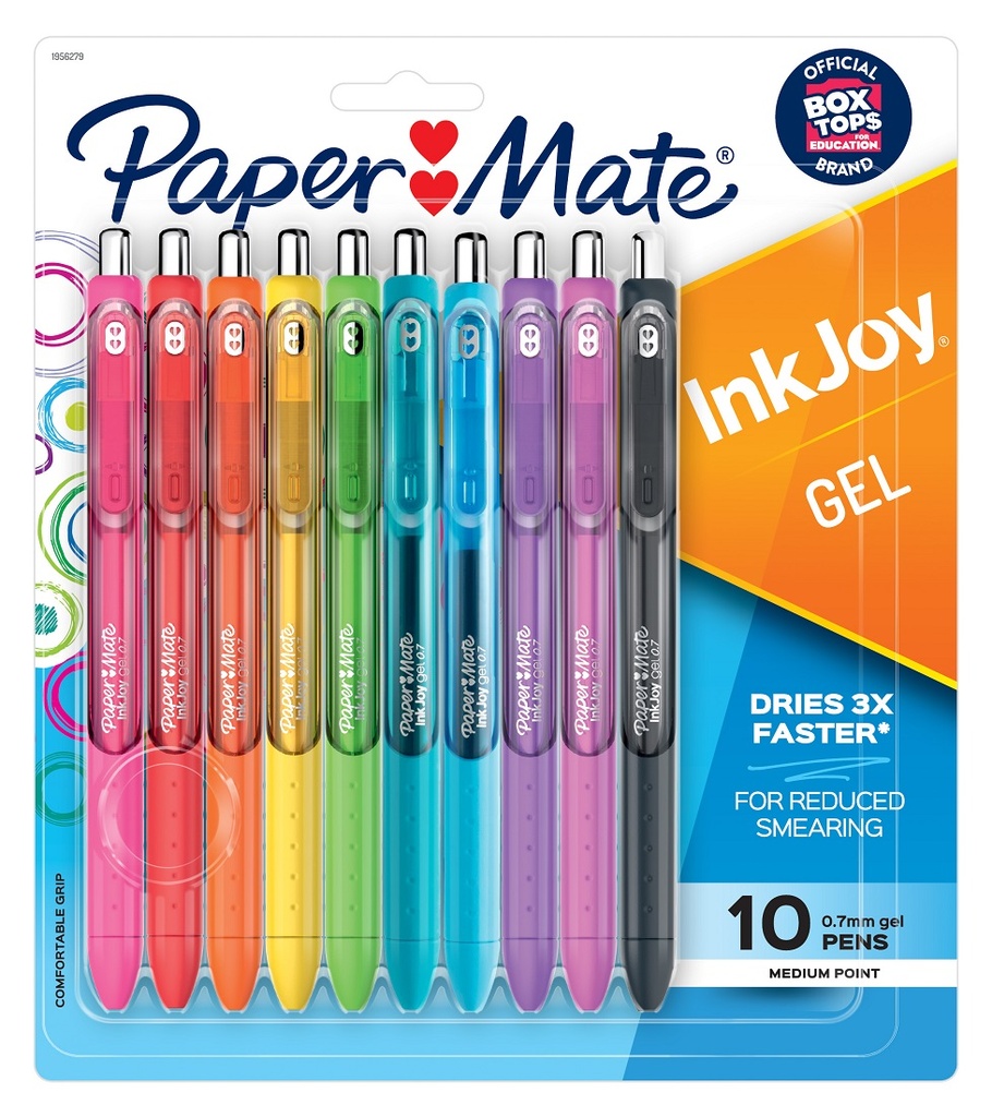 10 Color Paper Mate InkJoy Med Point Gel Pen Set