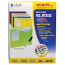 C‑Line® Write‑On Poly File Jackets — Letter Size, 25/Box with 1" expansion