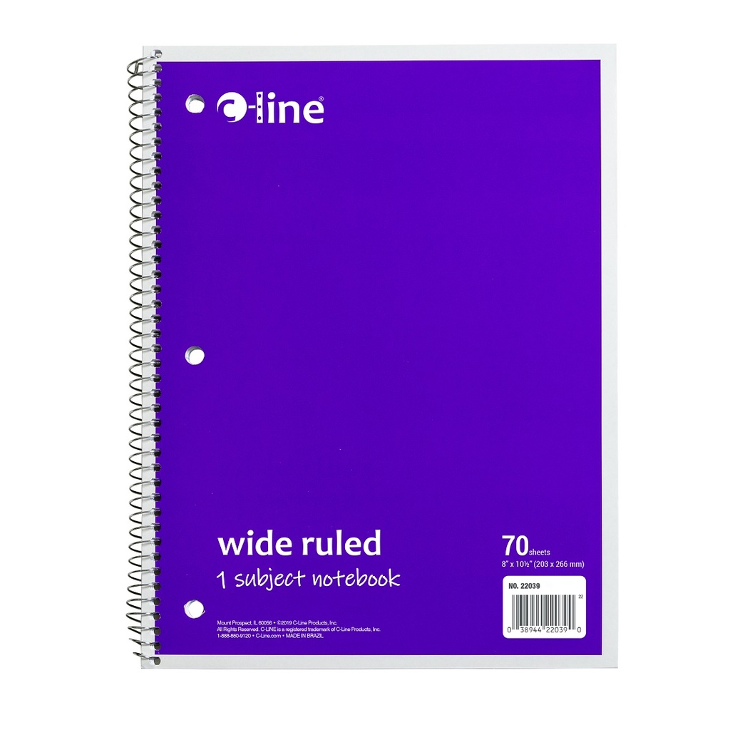 Purple One Subject 70 Sheet Notebook