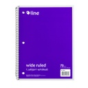 1‑Subject Notebook, Wide Ruled, Purple, 70 Sheets