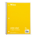 1‑Subject Notebook, Wide Ruled, Yellow, 70 Sheets