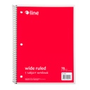 1‑Subject Notebook, Wide Ruled, Red, 70 Sheets