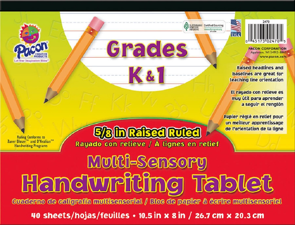 Long Ruled Multi-Sensory 10-1/2&quot; x 8&quot; Raised Ruled Handwriting Table