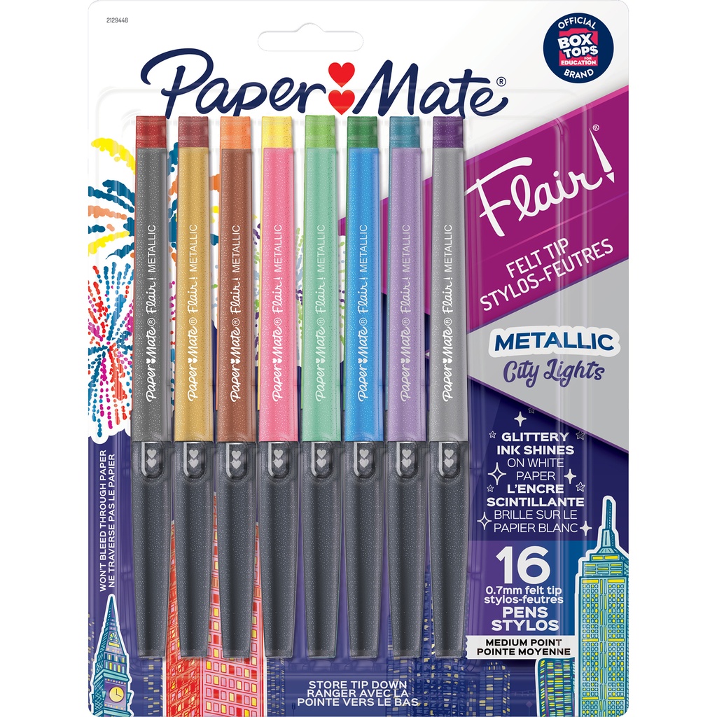 Paper Mate® 16ct Paper Mate Medium Flair Metallic Colors Pens 