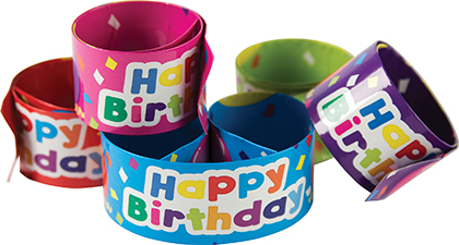 Teacher Created Resources® Happy Birthday Balloons Slap Bracelets — 10 pack