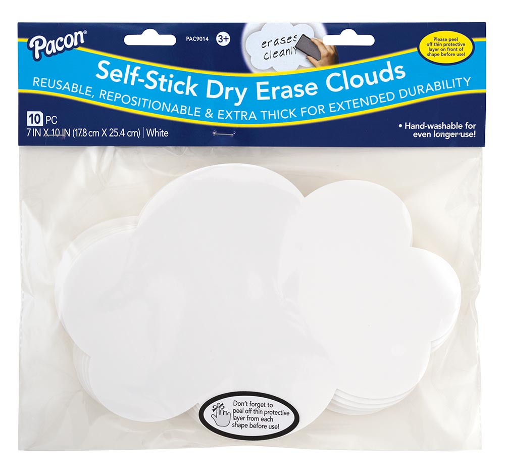 10ct Dry Erase Self Stick Clouds