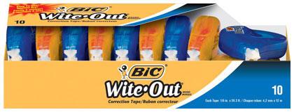 BIC® Wite‑Out® EZ Correct Correction Tape — 10 Dispensers (39.3 ft each)