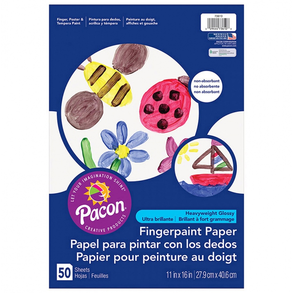 PACON® Fingerpaint Paper — 11" × 16", 50 sheets