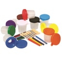 Creativity Street® No Spill Paint Cup Set,3" dia. cups; 3-3/8" lids; 7-1/4" brushes, 20-piece set 
