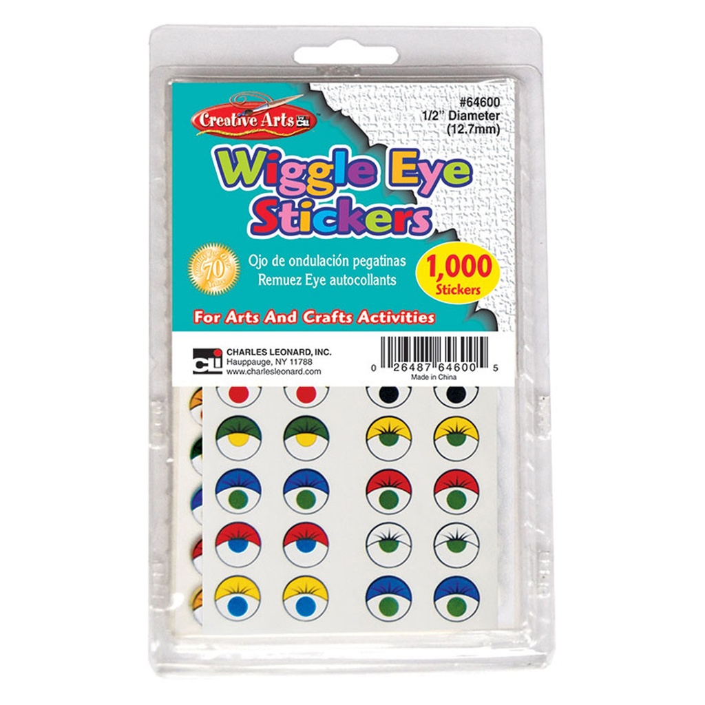 Wiggle Eye Stickers Assorted Color & Styles 1000ct